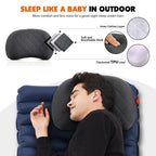 Hikenture Camping Pillow, Inflatable Air Pillow With Removable Cover, Backpacking Pillow For Sleeping, Ultralight Blow Up Pillow