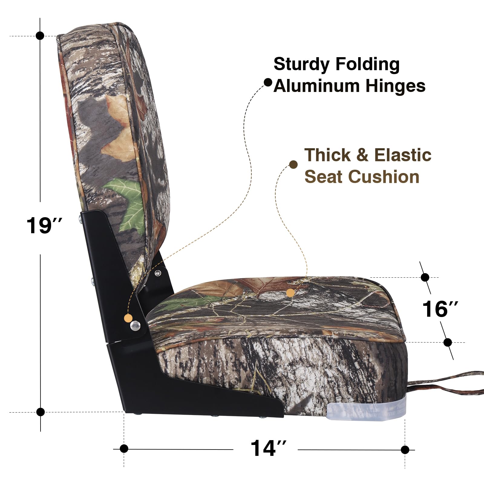 Leader Accessories A Pair Of Camo Folding Fishing Boat Seat 2 Seats (Camo)