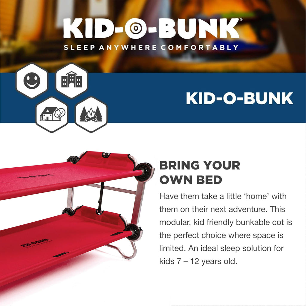 Kid-O-Bunk With 2 Side Organizers, Red