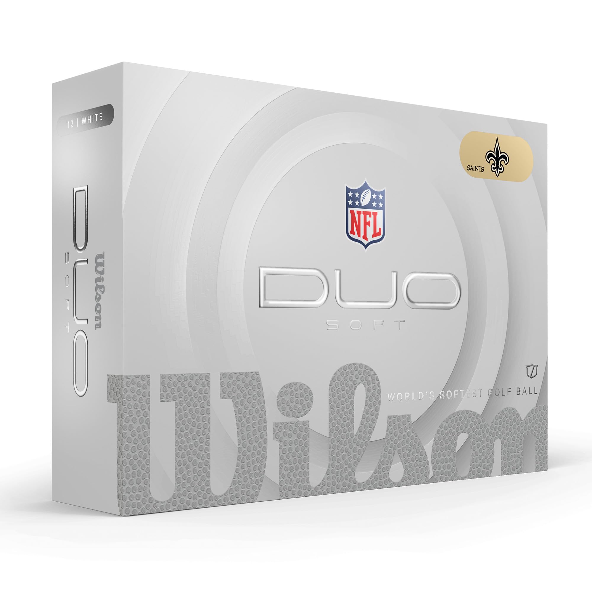 Wilson 2025 Duo Soft Nfl Golf Ball - 12 Balls, White, New Orleans Saints