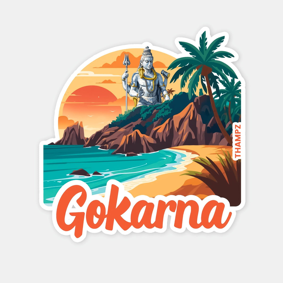 THAMPZ Gokarna 3D Embossed Flexible Fridge Magnet 0.5mm Decorative with Strong Hold | Refrigerator Magnet for Notes, Photos & K