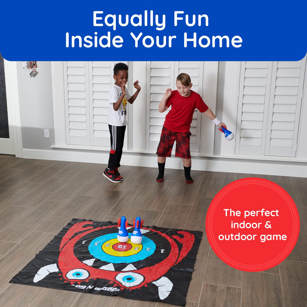 Giggle N Go Outdoor Games For Kids, Adults & Family - The Original Flarts Floor And Yard Darts Game With Inflatable Pins, Lawn P