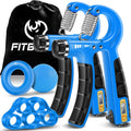 Fitbeast Hand Grippers Adjustable Strengthener Workout Kit Forearm Strengthener With Counters Finger Exerciser - 5 Pack, Sky Blu