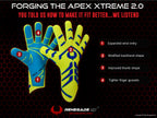 Renegade Gk Apex Xtreme Professional Strapless Goalie Gloves | 4Mm Ext Contact Grip | Neon Yellow & Blue Soccer Goal Keeper Glov