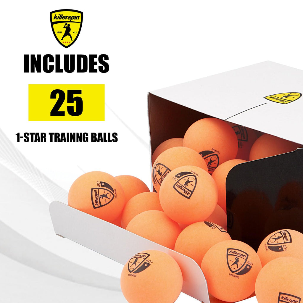 Killerspin Training 1 Star Balls 40+ (Orange) - 25 Pack Table Tennis Balls  High-Performance 40+ Abs Training Balls  Ultimate Du