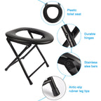 Hxsemayig Portable Toilet Seat, Stainless Steel Emergency Toilet, Folds Camping Toilet Seat, Convenient For Camping, Travel & Em