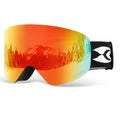suoso OTG Ski Goggles for Men and Women, Frameless Magnetic Snowboard Goggles Anti Fog UV400 Protection Snow Glasses