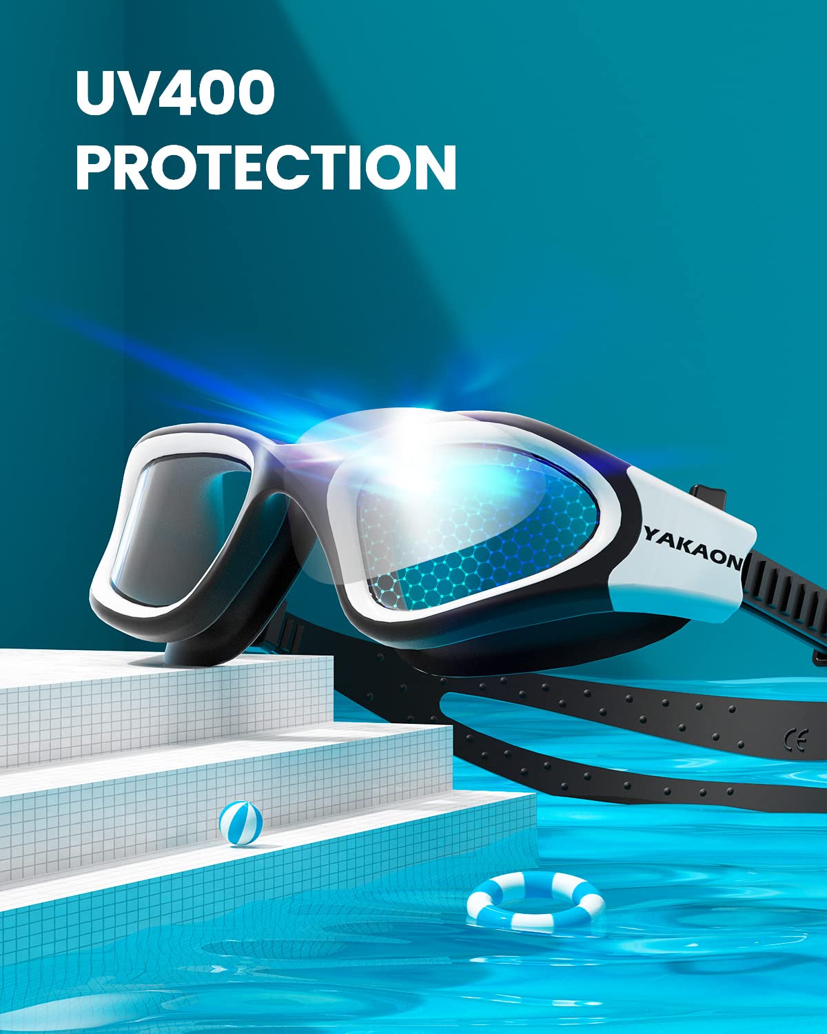 Yakaon Kids Swim Goggles, A1Mini Comfortable Swimming Goggles For Unisex-Child, Anti-Fog Uv Protection Leak-Proof Swim Goggles F