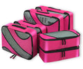 Bagail 6 Set Packing Cubes,3 Various Sizes Travel Luggage Packing Organizers ( Fushia Pink)