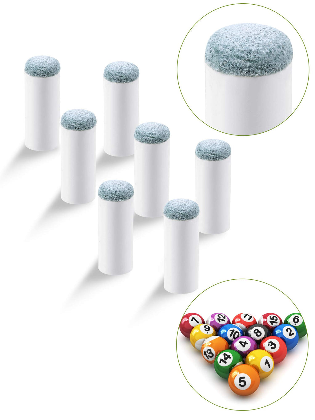 Eboot 40 Slip On Pool Cue Tips Billiard Cue Tips Slip-On Cue Tip Replacement