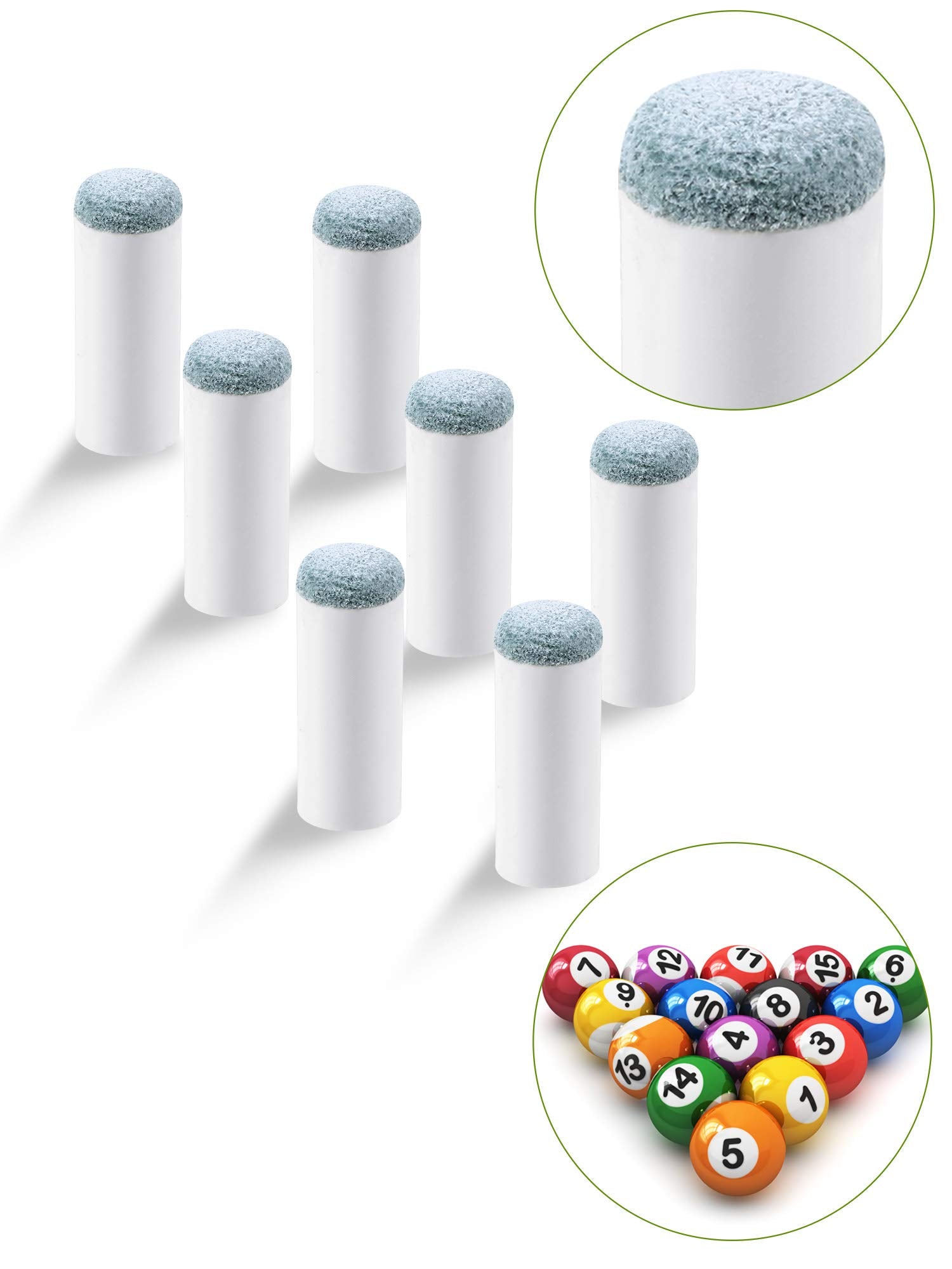 Eboot 40 Slip On Pool Cue Tips Billiard Cue Tips Slip-On Cue Tip Replacement