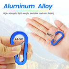 Nanaborn Mini Aluminum Carabiner Lightweight D-Shape Spring Clips (10Pcs) For Keychain Climbing Fishing, Hiking Outdoor (10Pcs)