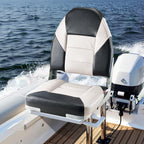 Vevor High Back Boat Seat 2 Pack, Folding Fishing Boat Seat With Thickened Sponge Cushion & Waterproof Pvc Leather, Aluminum All