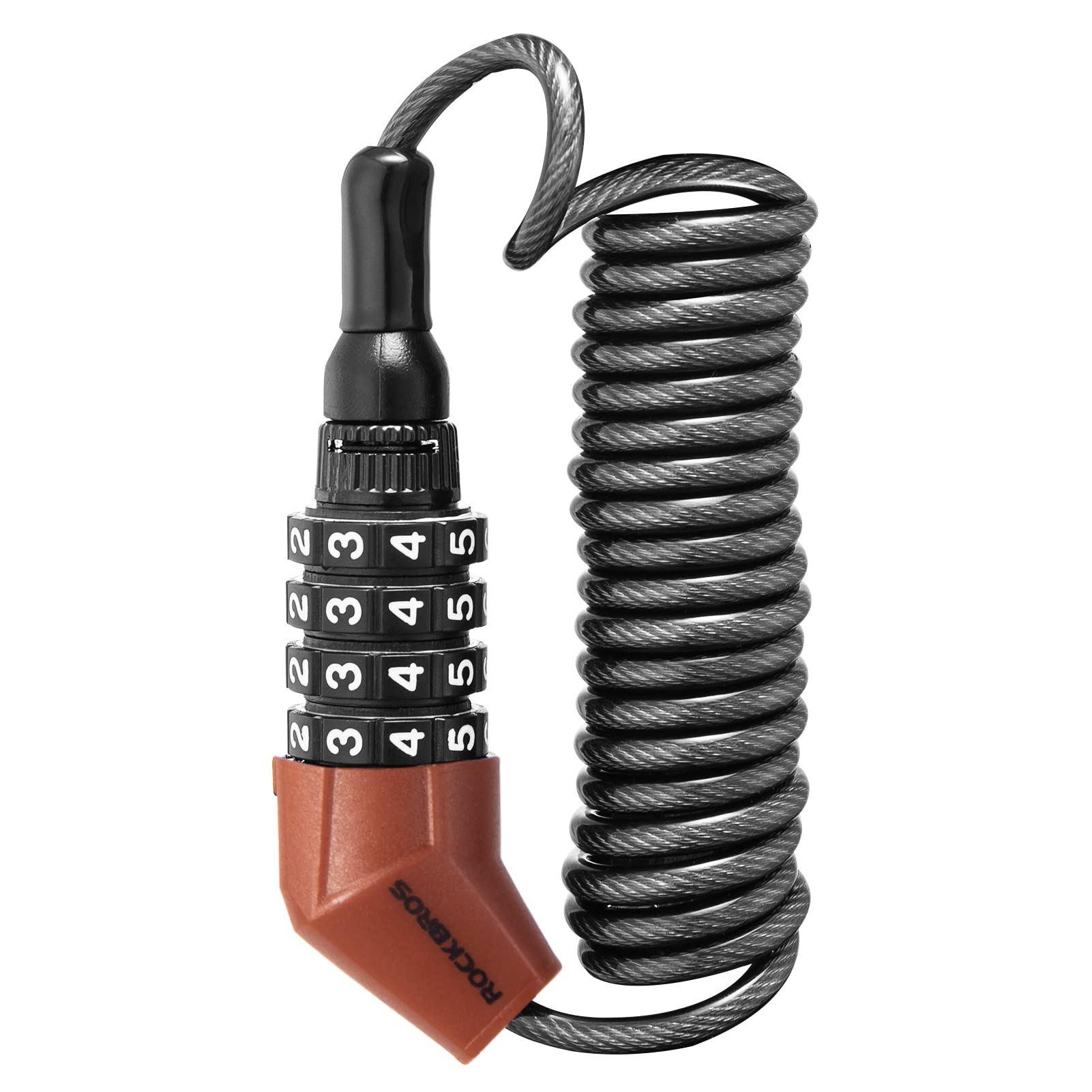 ROCKBROS Motorcycle Helmet Lock Bike Cable Lock Lightweight Bike Lock Combination Small Bicycle Lock Resettable Bike Wheel Lock 