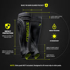 Storelli Bodyshield Leg Guards  Protective Soccer Shin Guard Holders  Enhanced Lower Leg And Ankle Protection Youth Small  Black
