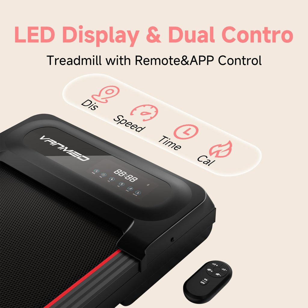 Walking Pad With Auto Incline, Under Desk Folding Treadmill With Remote Control And Led Display For Home Office, 3Hp Portable Wa