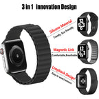 Magnetic Closure For Apple Watch Band 40Mm 41Mm 38Mm 44Mm 45Mm 42Mm 49Mm 44 45 40 41 Mm Kidmenwomen,Silicone Sport Loop Bracelet