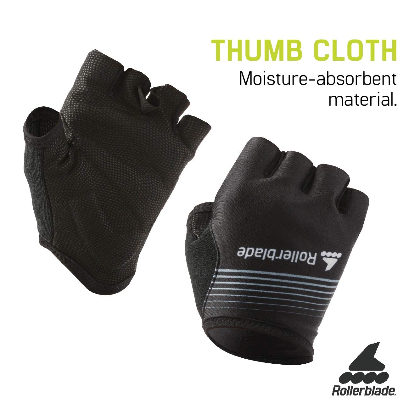 Rollerblade Race Glove, 1 Pair, Black, Large