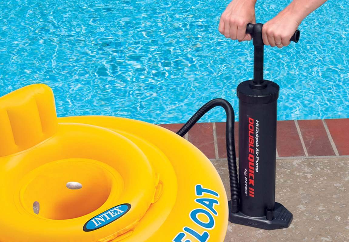 Intex Double Quick Iii Swimming Pool Inflatable Float Hand Air Pump - 68615E