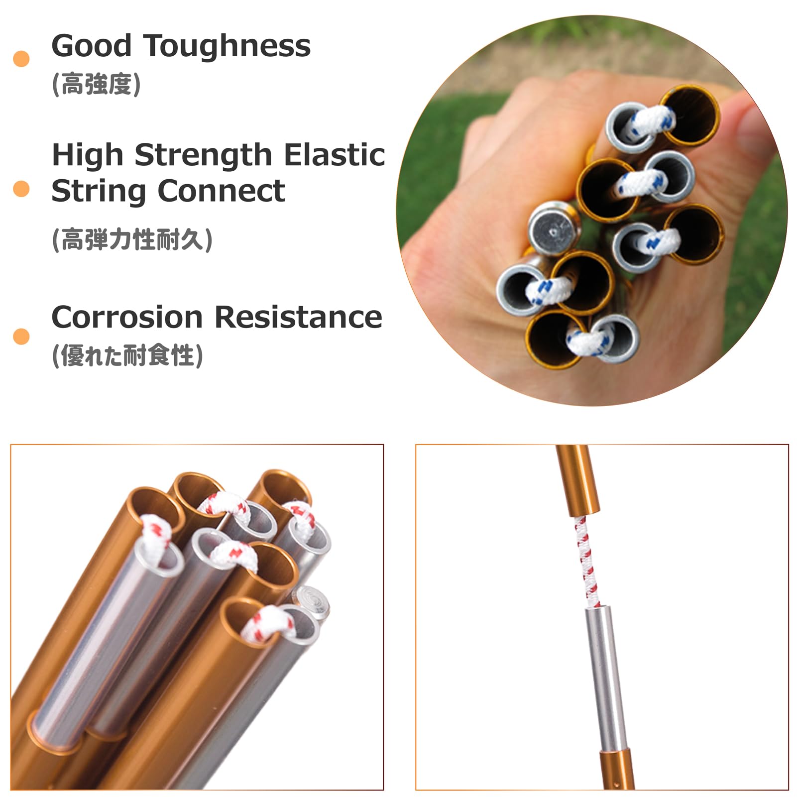 Azarxis Tent Pole Repair Kit Splint Support Kit Replacements Aluminum Rod Adjustable Replacement Poles Accessories For Camping H