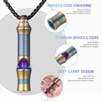 Tisur Titanium Emergency Whistle,Edc Safety Whistles Necklace Loud Up To 120Db,Survival Whistles For Survival,Hiking,Camping,Pet
