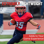 AIGEVTURE Youth Football Gloves Kid Receiver Gloves Boys Girls Unmatched Grip Great Gift (Sky Blue and Red, Youth XS)