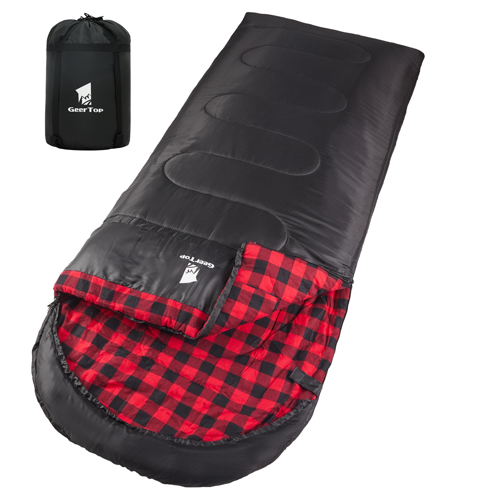 Geertop Adults Sleeping Bag Flanner For Big And Tall People Lightweight Backpacking Sleeping Bag Waterproof 4 Season For Camping