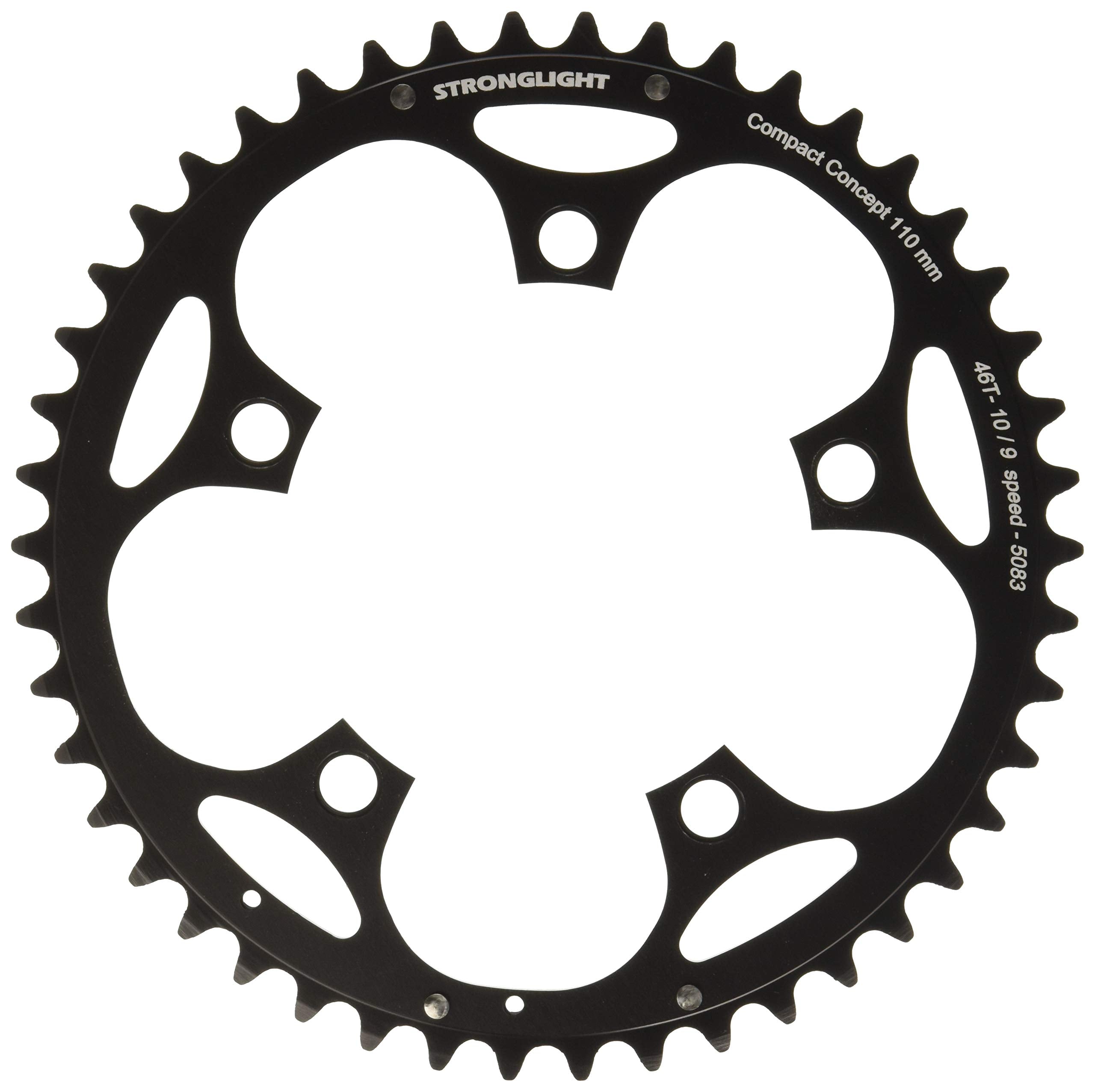 Stronglight 5-Arm/110PCD Chain Ring - Black, 46 T