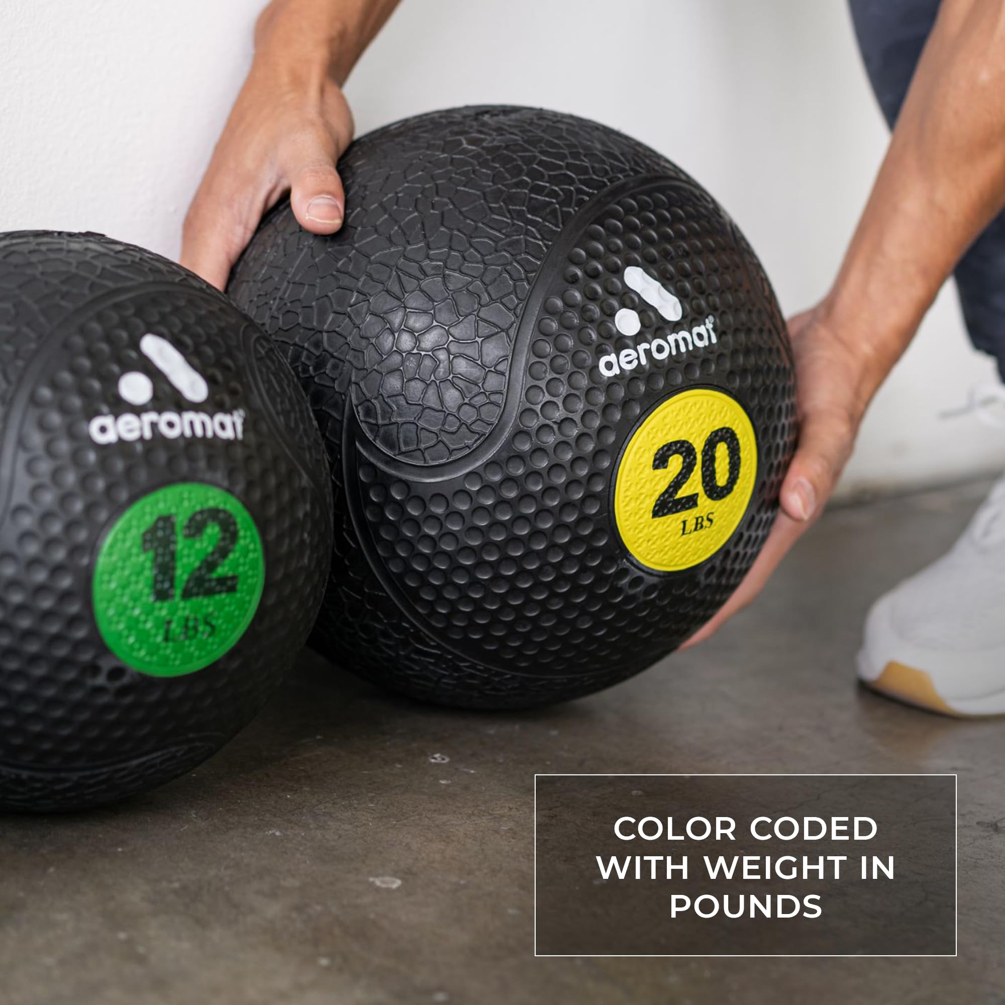Aeromat Extreme Elite 8 Lb Medicine Balls For Exercise - 9'' Diameter Workout Ball, Weighted Balls For Exercise, Weight Ball, Wa