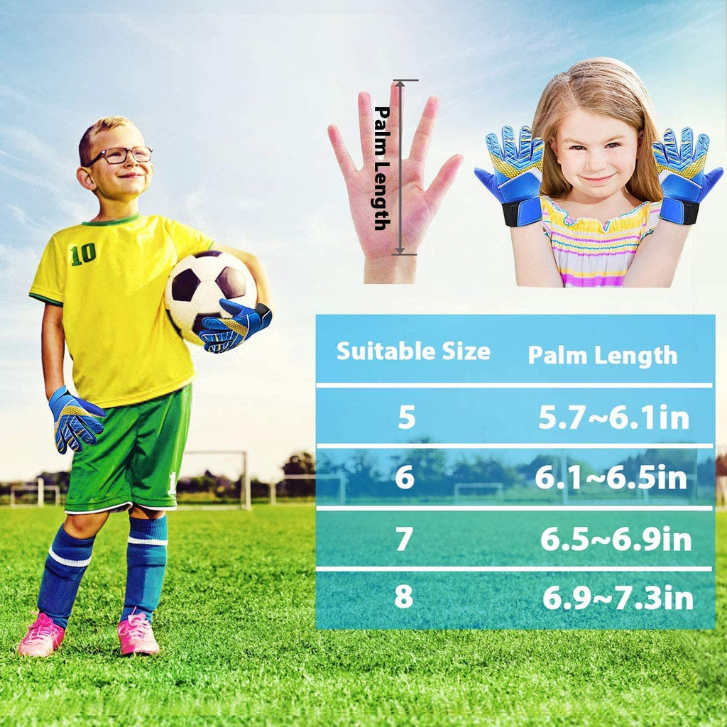 Jalunth Goalkeeper Goalie Soccer Gloves Kids Youth Goal Keeper Field Player Glove Boys Girls Ages 4-6 Years Old Anti-Slip Latex