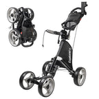 Caddytek Explorer V8 Golf Push Cart - SuperLite 4 Wheel Aluminum Foldable Cart with Adjustable Front Wheel Width, Foot Brake, Co
