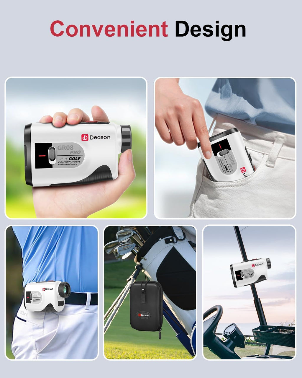 Deason Golf Rangefinder With Slope, 1,300 Yards Laser Range Finder Golf For Tournament, High Accuracy,7X Magnification, Continuo