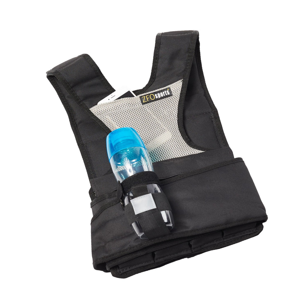 Zfosports 30Lbs Womens Adjustable Weighted Vest With Phone Pocket & Water Bottle Holder.