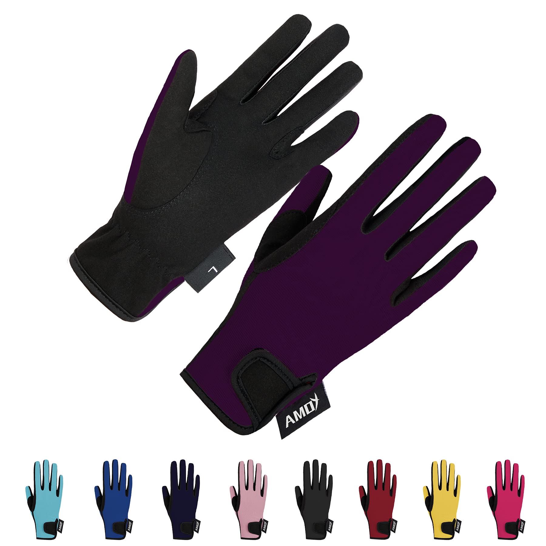 Amoy Kids Horse Riding Gloves Stretch Equestrian Horseback Gloves Boys & Girls Youth Outdoor Mitts Perfect for Biking Cycling Ga