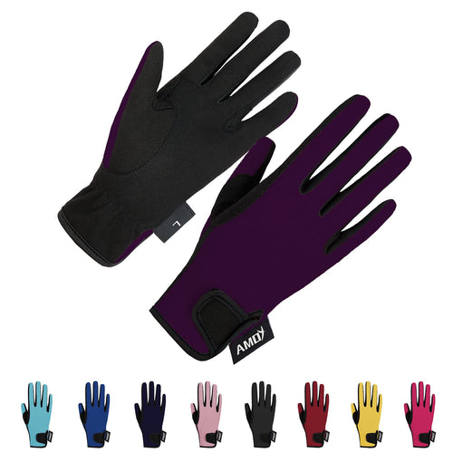Amoy Kids Horse Riding Gloves Stretch Equestrian Horseback Gloves Boys & Girls Youth Outdoor Mitts Perfect for Biking Cycling Ga