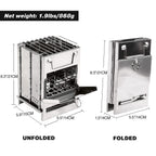 Redcamp Wood Burning Folding Camp Stove Stainless Steel Grill, Portable Collapsible Backpacking Stove Survival Rocket Stove For