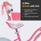 Royalbaby Ez Stargirl Kids Bike,Easy Learn To Biking,18 Inch Bicycle,Beginners Girls Bicycle For Children Ages 5-9 Years, 18'' W