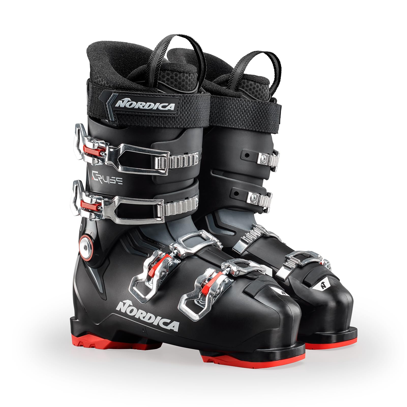 Nordica The Cruise 80 Mens Comfort Fit All Mountain Alpine Ski Boots (Black/Anthracite/Red, 30.5)