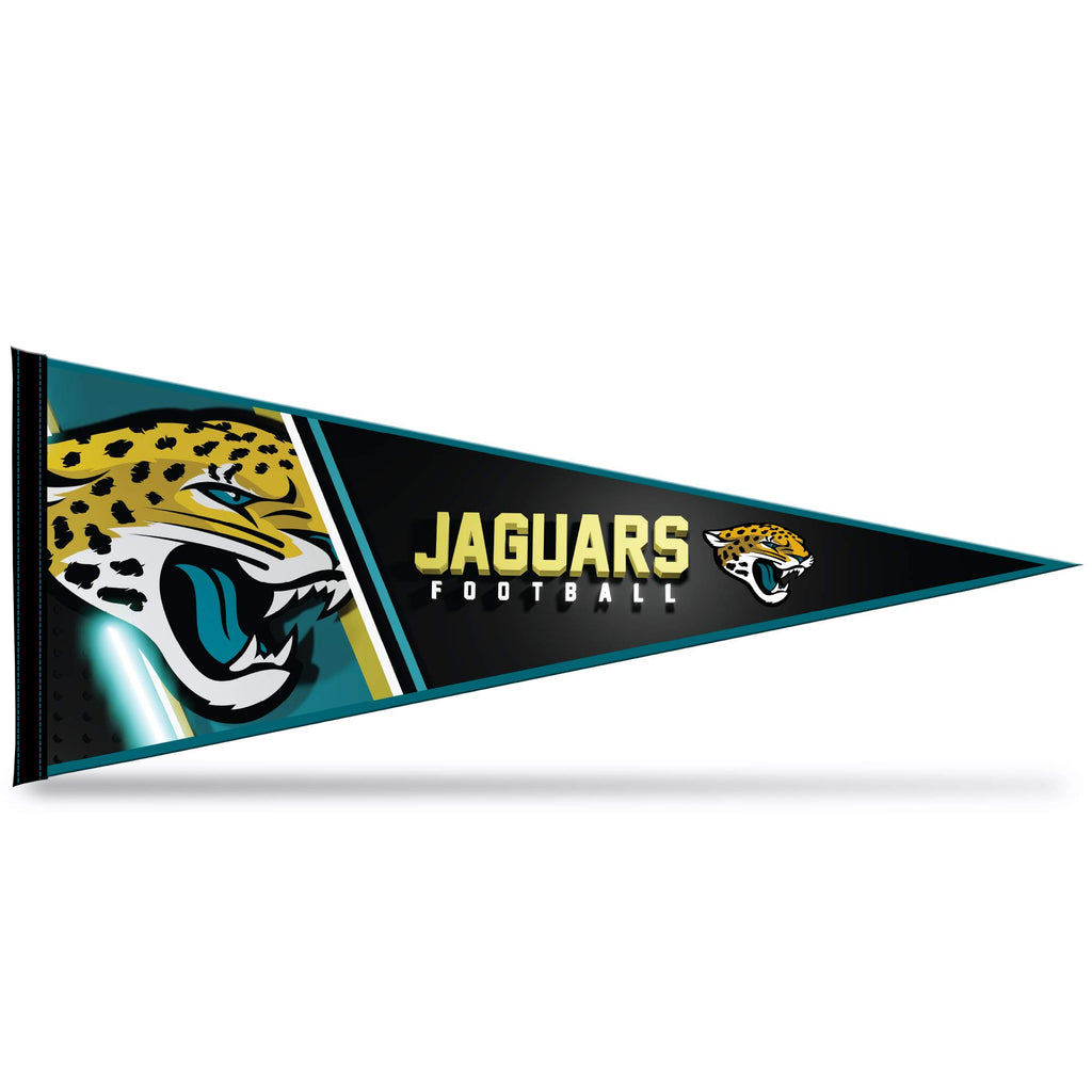 Rico Industries Nfl Football Jacksonville Jaguars Primary 12'' X 30'' Felt Wall D  Cor Pennant - Great For Home/Bed Room/Man Cav