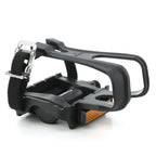 Zonkie Bike Pedals With Toe Clip And Strap, Plastic Bike Pedals For Mtb And Road Bike, 9/16 Inch