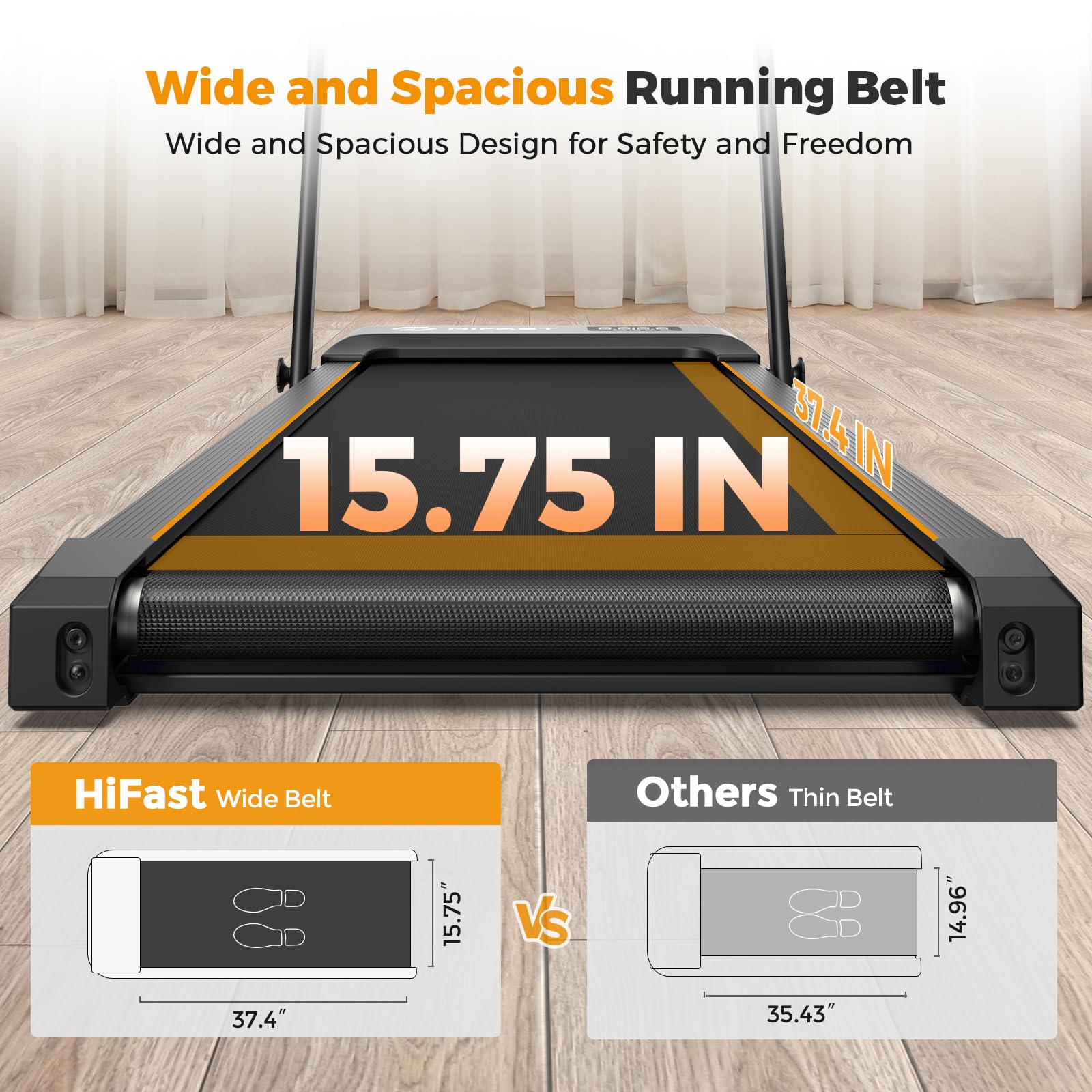 Hifast Walking Pad Treadmill, 3 In 1 Foldable Under Desk Treadmills For Home Office, Small Walking Pad With Incline Handle Bar,