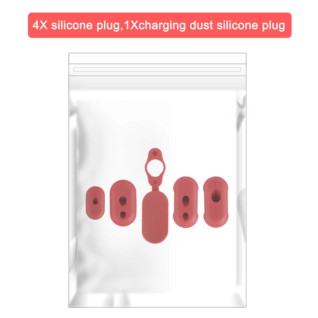 Tomall Silicone Charge Port Cover Rubber Plug Silicone Plug Red Charging Dust Silicone Plug 5 Pcs Compatible For Xiaomi M365 Ele