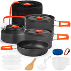 Gutsdoor Camping Cookware Set Lightweight Backpacking Mess Kit, Non-Stick Cooking Equipment Camping Pots And Pans Set With Stora