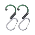 GEAR AID HEROCLIP Carabiner Clip and Hook (Mini) for Travel, Luggage, Purse and Small Bags, Forest Green, 2 Pack