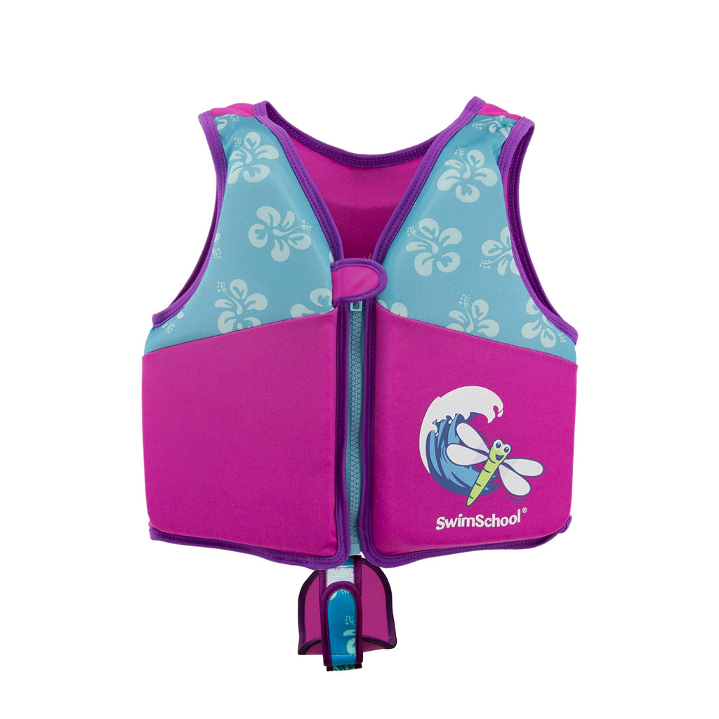 Swimschool Swim Trainer Vest - Small/Medium Max 33 Pounds - Kids Swim Vest With Padded Shoulders - Comfortable Flex-Form-Fit Des