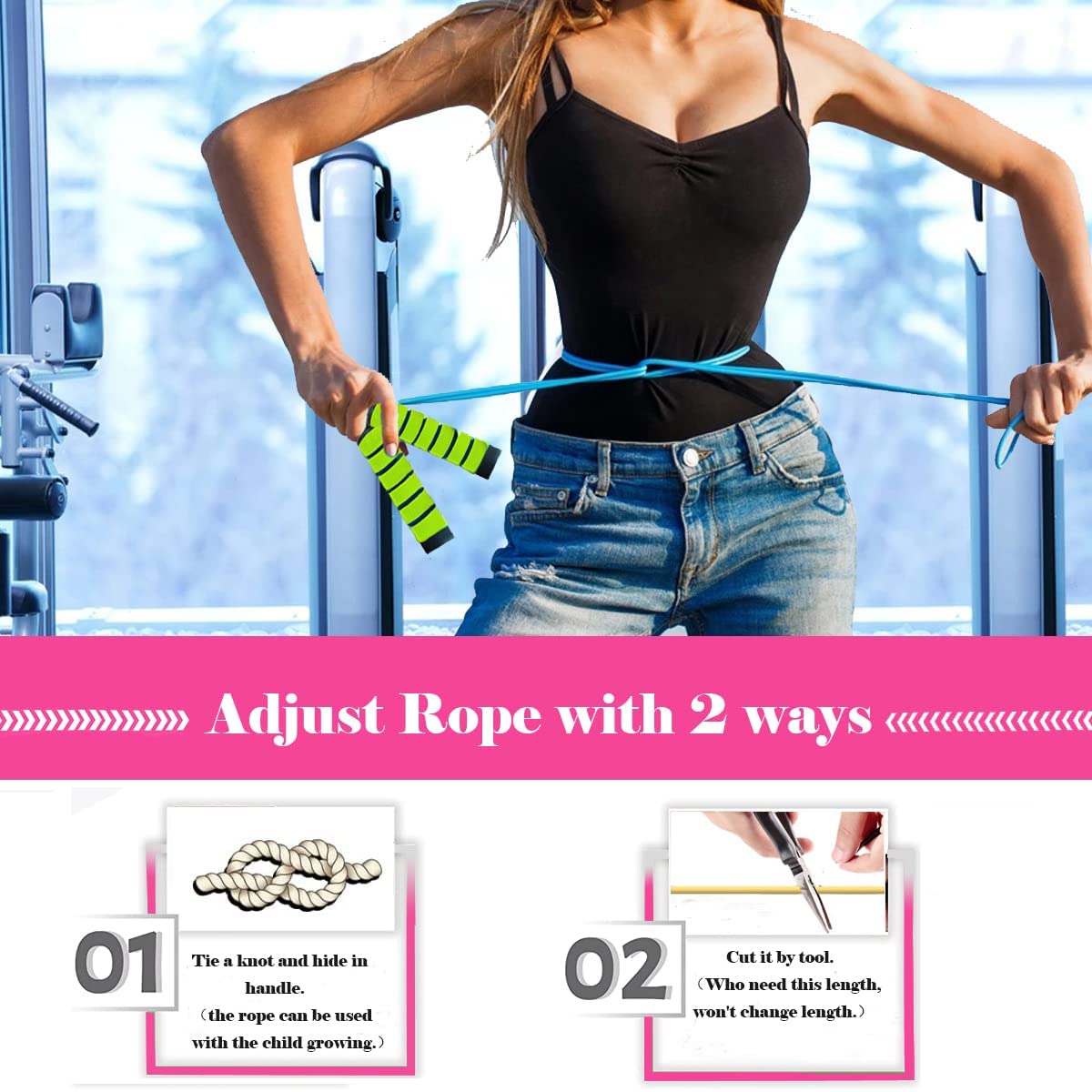 Ponydash Jump Rope, Jump Ropes For Kids, 2 Pack Kids Jump Rope Lightweight &Adjustable &Durable Jumping Rope For Fitness-Speed J