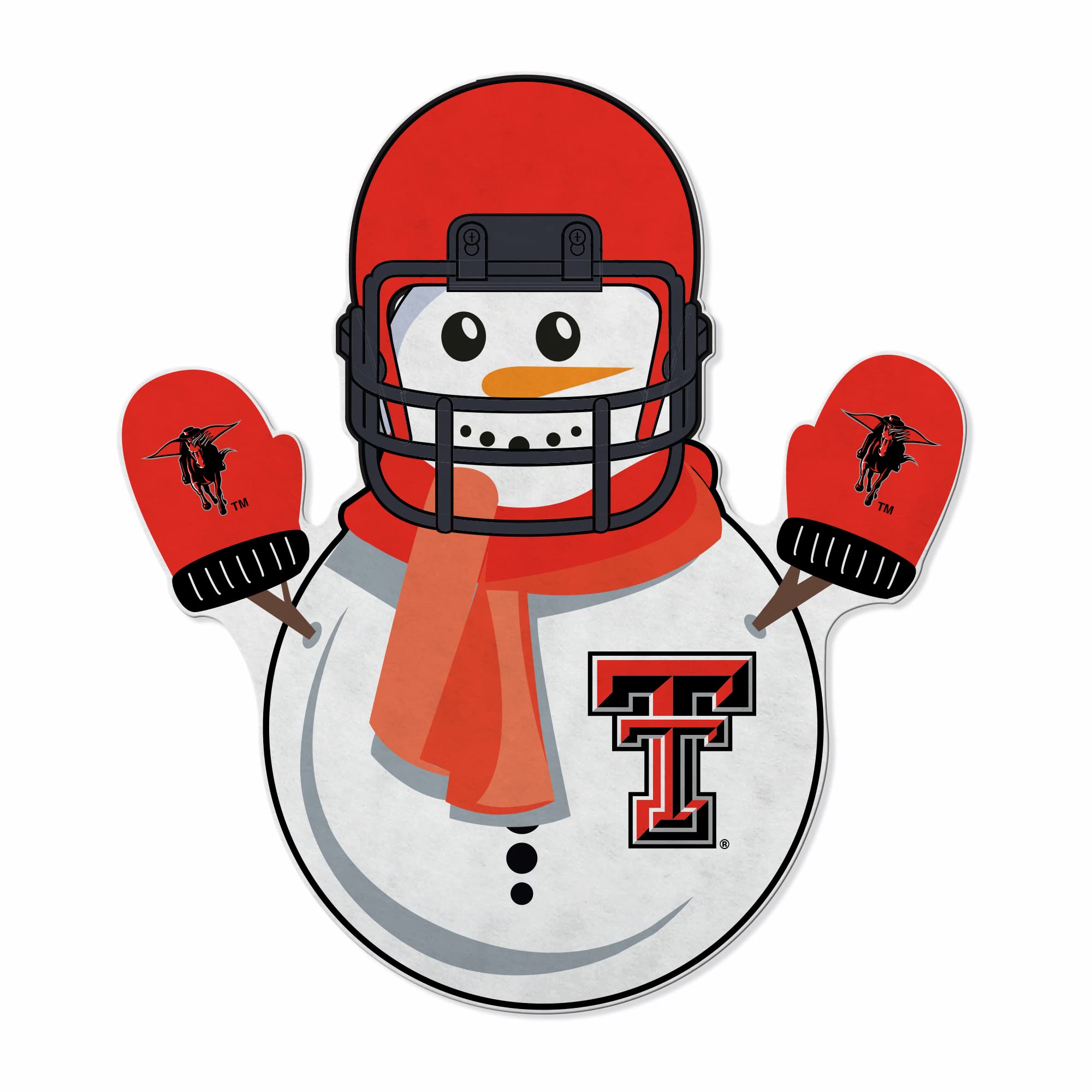 Rico Industries Ncaa Texas Tech Red Raiders Snowman Shape Cut Pennant - Home And Living Room D  Cor - Soft Felt Ez To Hang