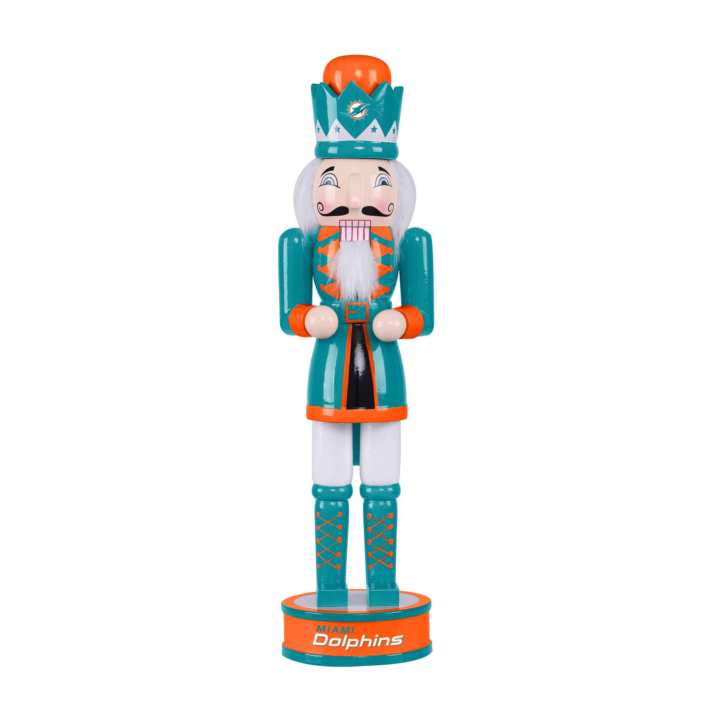 FOCO NFL Miami Dolphins Team Logo 14 Holiday NutcrackerTeam Logo 14 Holiday Nutcracker, Version 2, One Size
