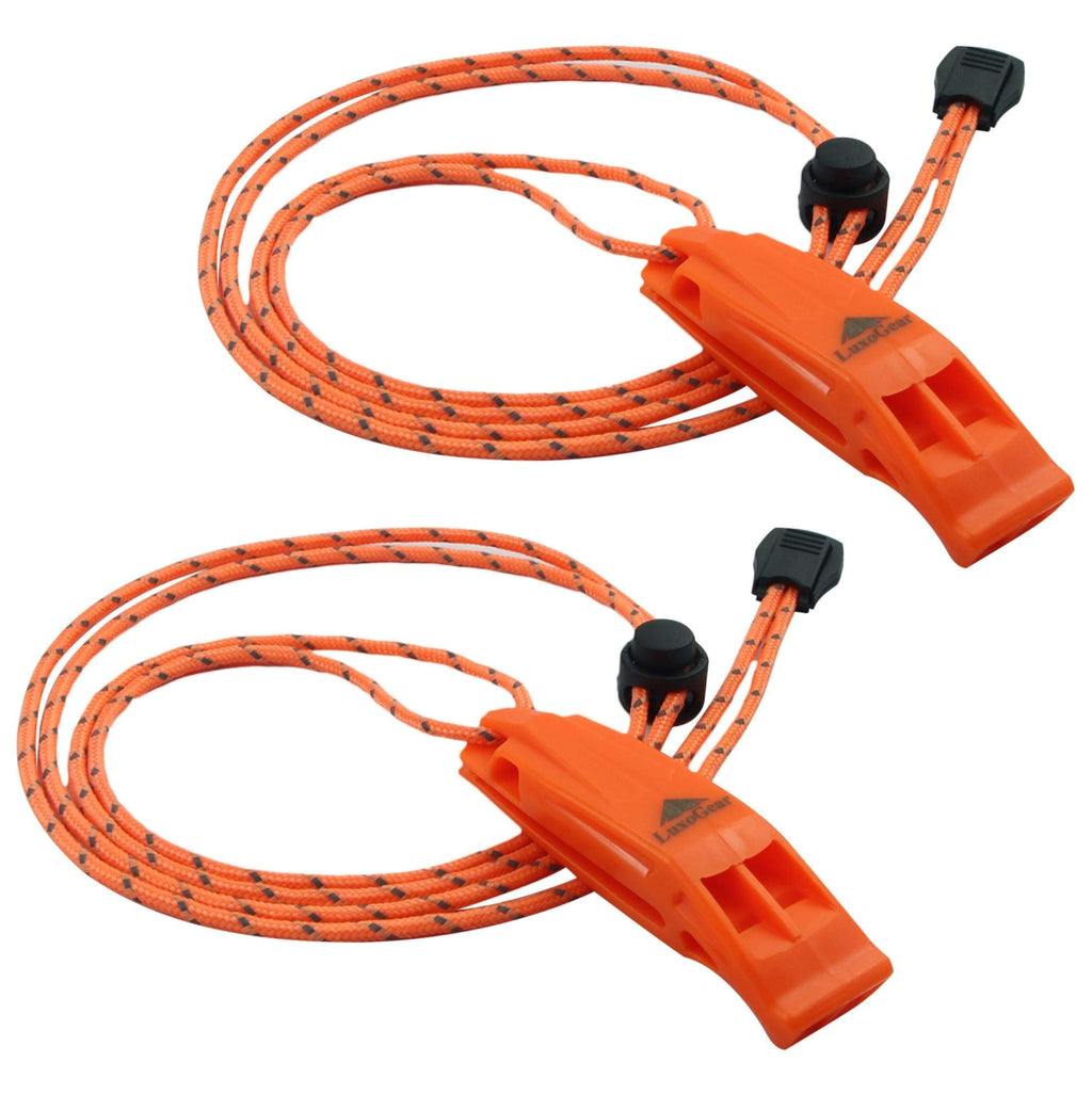 Luxogear Emergency Whistles With Lanyard Safety Whistle Survival Shrill Loud Blast For Kayak Life Vest Jacket Boating Fishing Bo