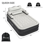 YITAHOME FullXL Size Air Mattress with Headboard, 18in Inflatable with Pillow, Blow Up Mattress with Pump, Comfort Air Bed Queen